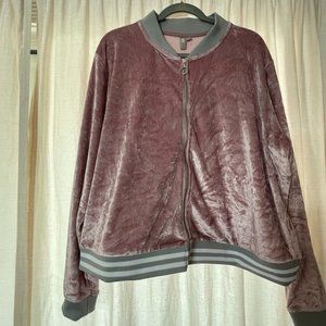 Asos US 18 Pink Velour Bomber Jacket
